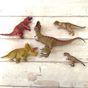 Kids Dinosaur Toy Bundle Set of 5 Dinosaurs Figurines TRex Triceratops Raptors